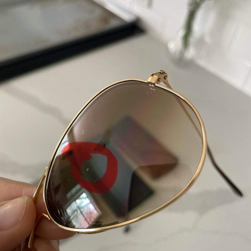 Ray-Ban Aviator Gold and Brown Sunglasses - Picture 13 of 14